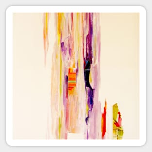 Yellow and purple modern abstract painting Sticker